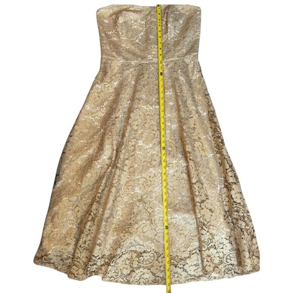 Lilly Pulitzer Sz 10 Aubrianna Strapless Midi Dress Gold Lace Metallic Gown‎ NWT - Picture 12 of 14